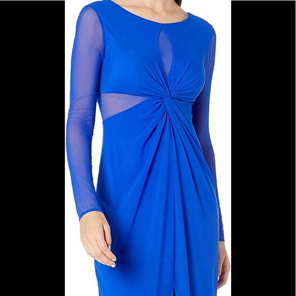 Stunning Long Illusion Mesh Inset Gown Dress - Picture 3 of 17